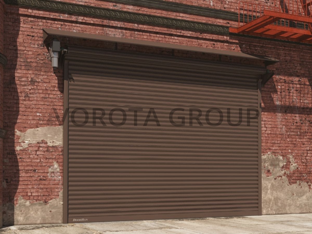 Рулонные ворота для гаража Doorhan коричневого цвета 3100x2100