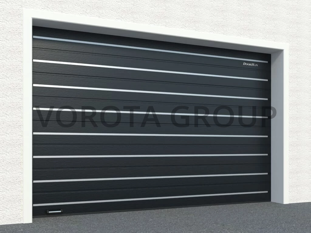 Автоматические ворота для гаража Doorhan с декоративными вставками 3500x2200
