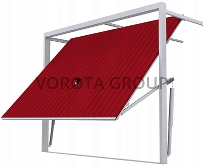 Подъемные гаражные ворота секционные Alutech красного цвета 2100x2100
