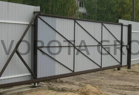 ворота серого цвета 1800х3500