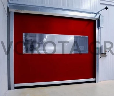 Скоростные ПВХ ворота бордового цвета 1800х2600